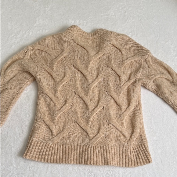 Women's Cream Cable Knit Button-Up Sweater Cardigan - Picture 9 of 9